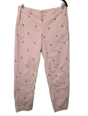 Talbots Pink Weekend Chino Size 6P Boston Terrier Novelty Print